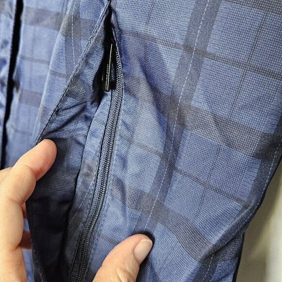 North End Sport Bud Light Womens Jacket Blue Plaid Full zip Lightweight Size L - Picture 7 of 16
